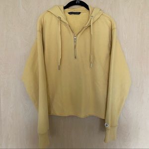 Abercrombie Yellow Crop Hoodie
